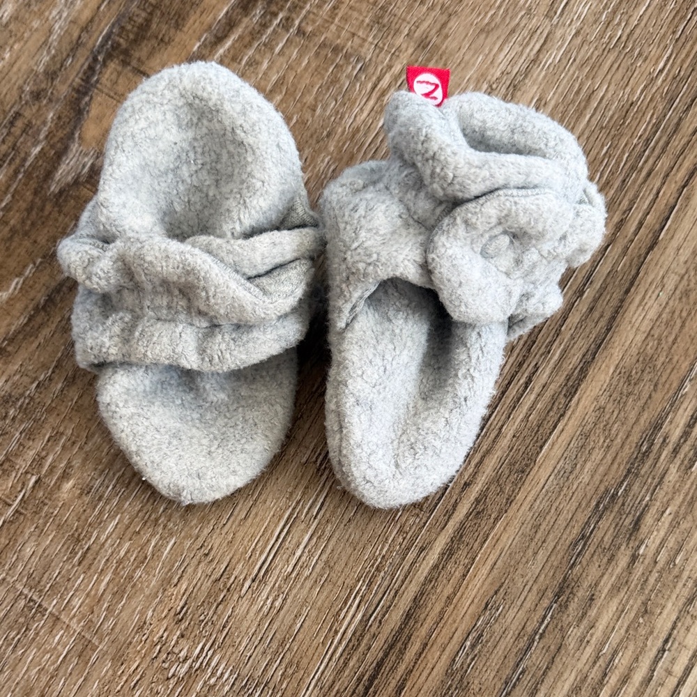 Zutano Gray Baby Walker Shoes